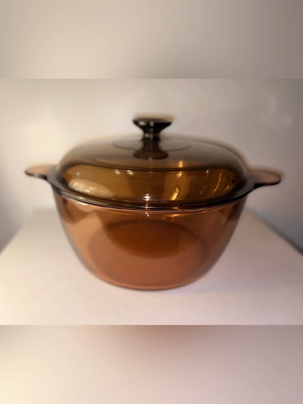 Vintage PYREX 4.5 L Visions Amber Corning Dutch Oven With Lid